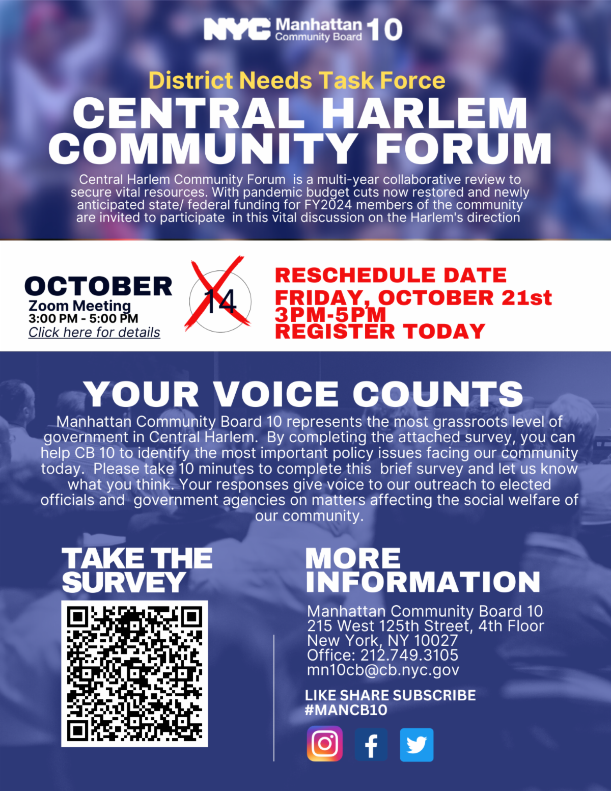 Manhattan Community Board 10 Updates and More October 2022