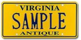 Sample of Virginia antique plate