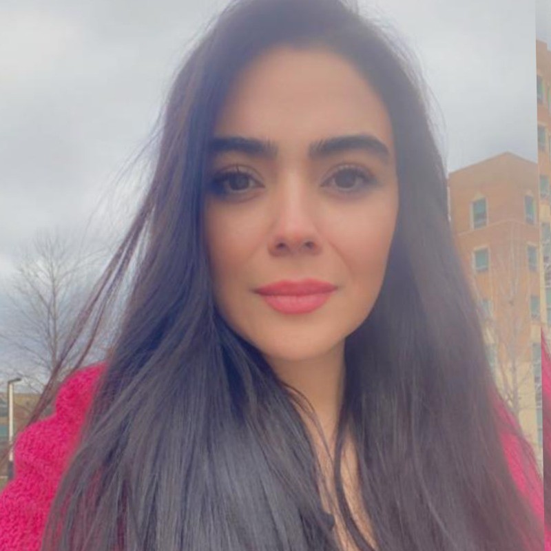 A woman with long hair