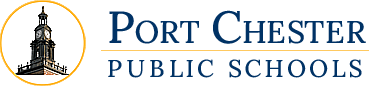 Blue and yellow logo representing Port Chester Public Schools (NY)