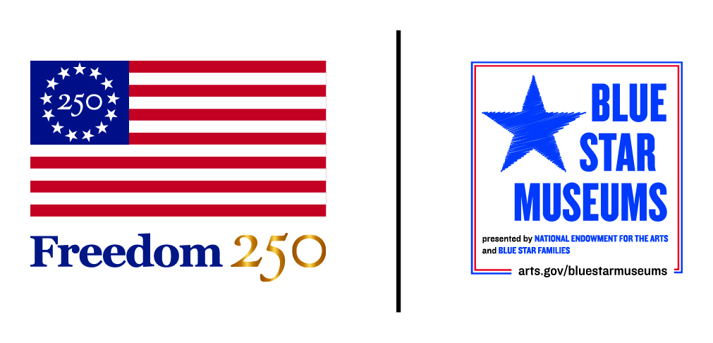 The Freedom 250 and Blue Star Museums 2026 logo