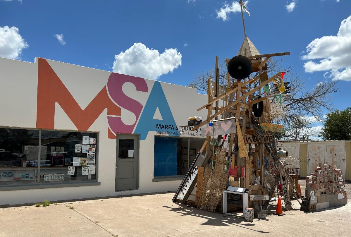 The fort outside of the Marfa Studio of Arts building.