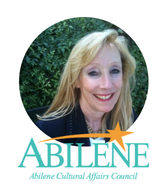 Lynn Barnett's smiling face is framed in a circle with the logo of the Abilene Cultural Affairs Council below.