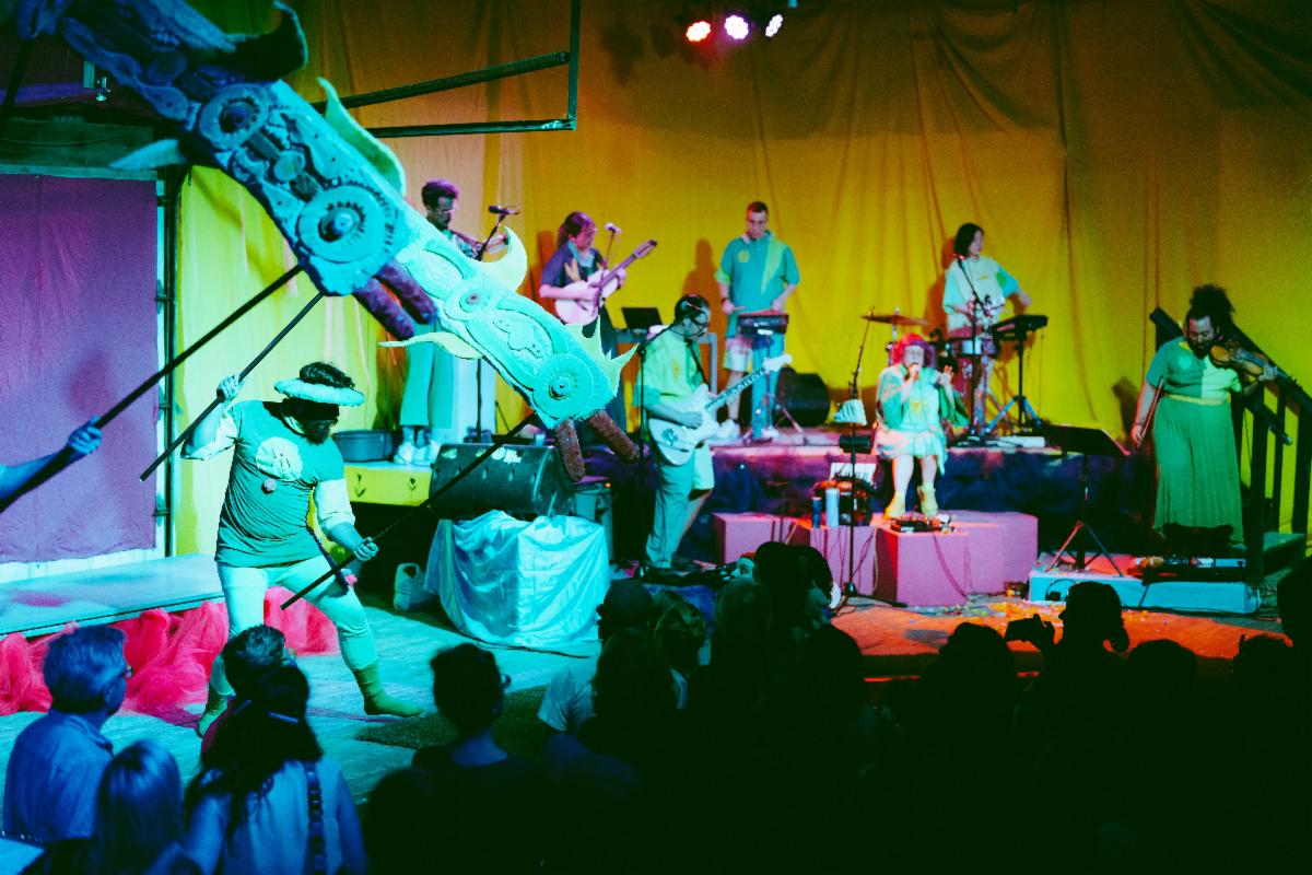A performance in progress at the Govalle Cultural District