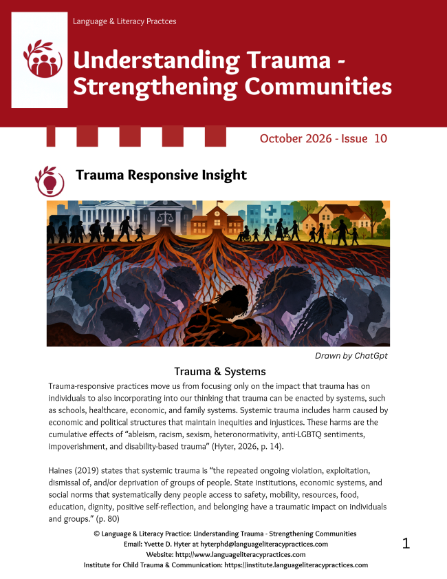 This month we are reading about Systemic Trauma. 
Also, please note that the book club discussion is on October 28 at 6 pm EST. The registration link is in the newsletter. 