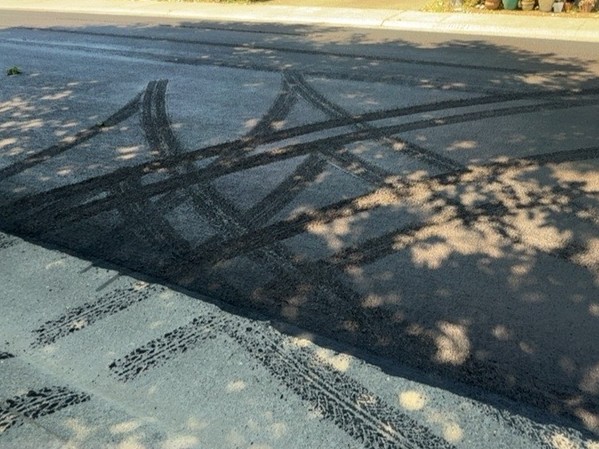 Slurry seal road work