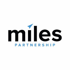 logo for miles partnership in black and blue tones