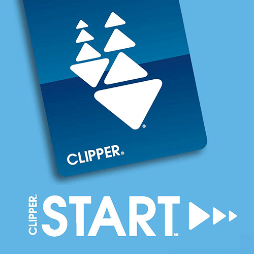 Blue clipper card with Clipper START written below