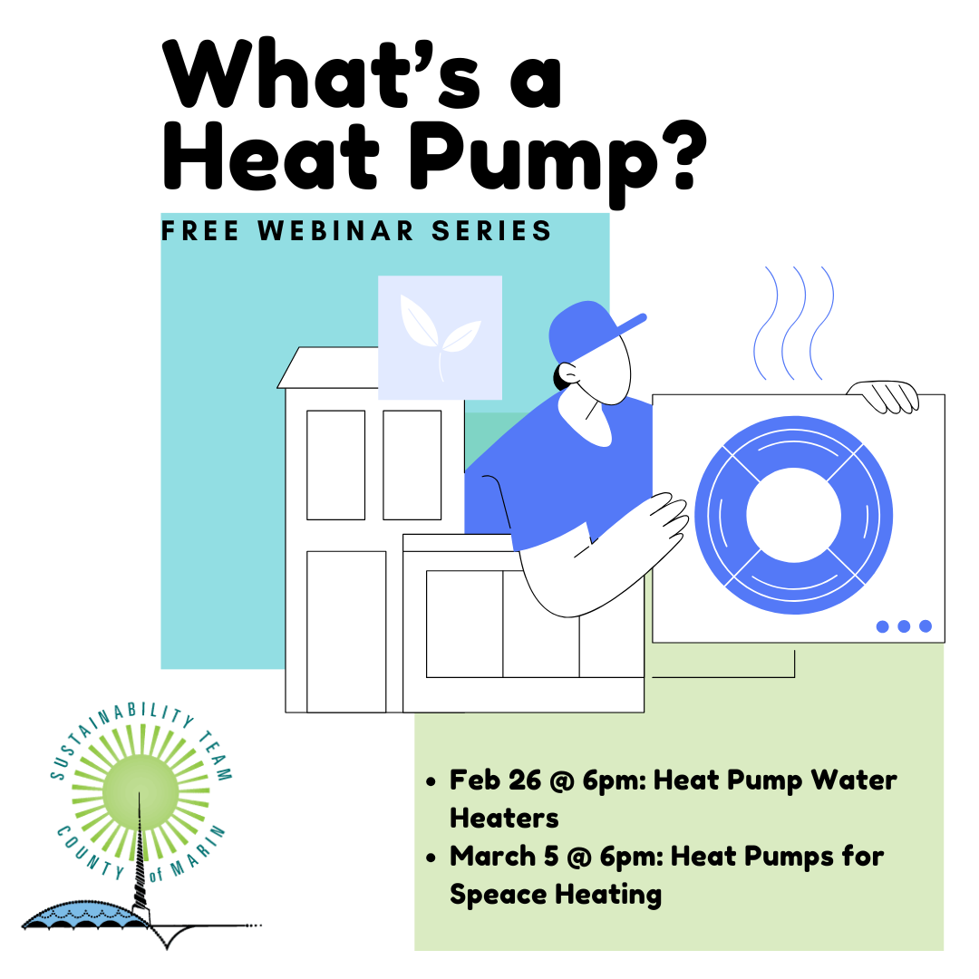 tylized illustration of a person wearing a blue cap and holding a heat pump unit in front of a simple house illustration