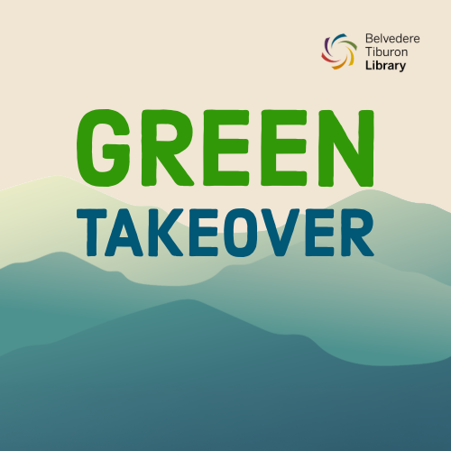 Watercolor image of green mountains with the text Green Takeover