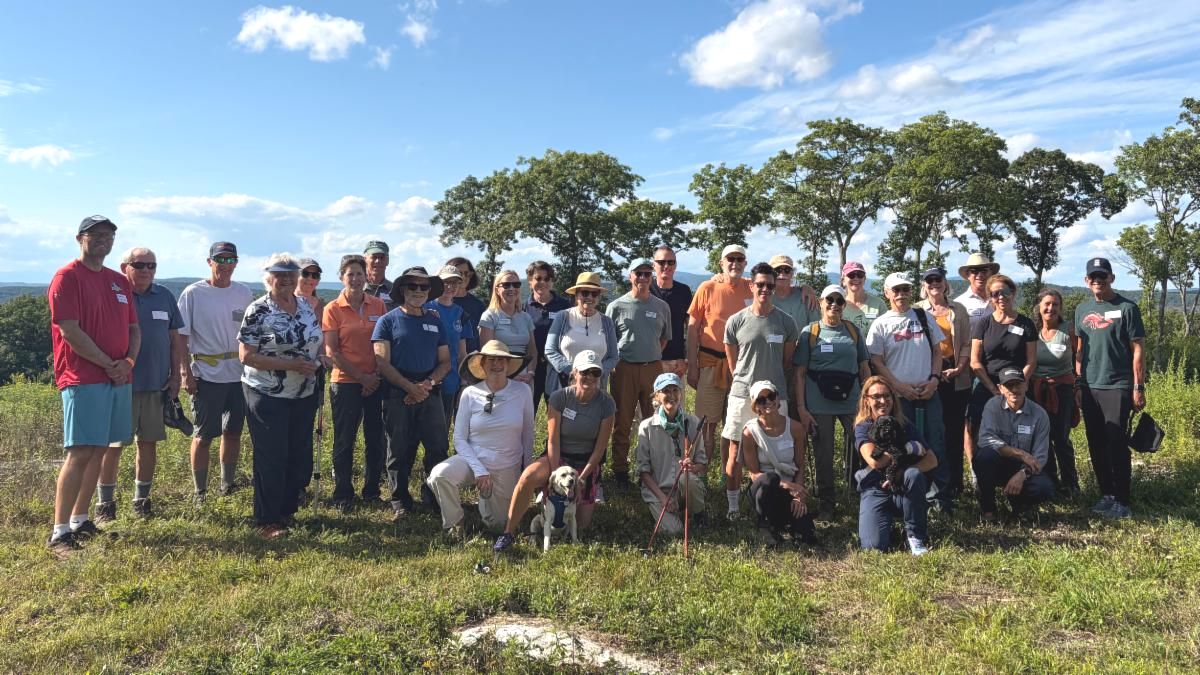 NCLC members gather at a special preview of the future Surdan Mountain Preserve.