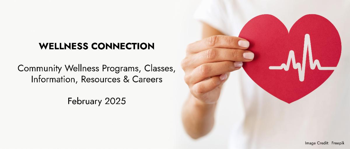 Wellness Connection banner showing a person holding a red paper heart.