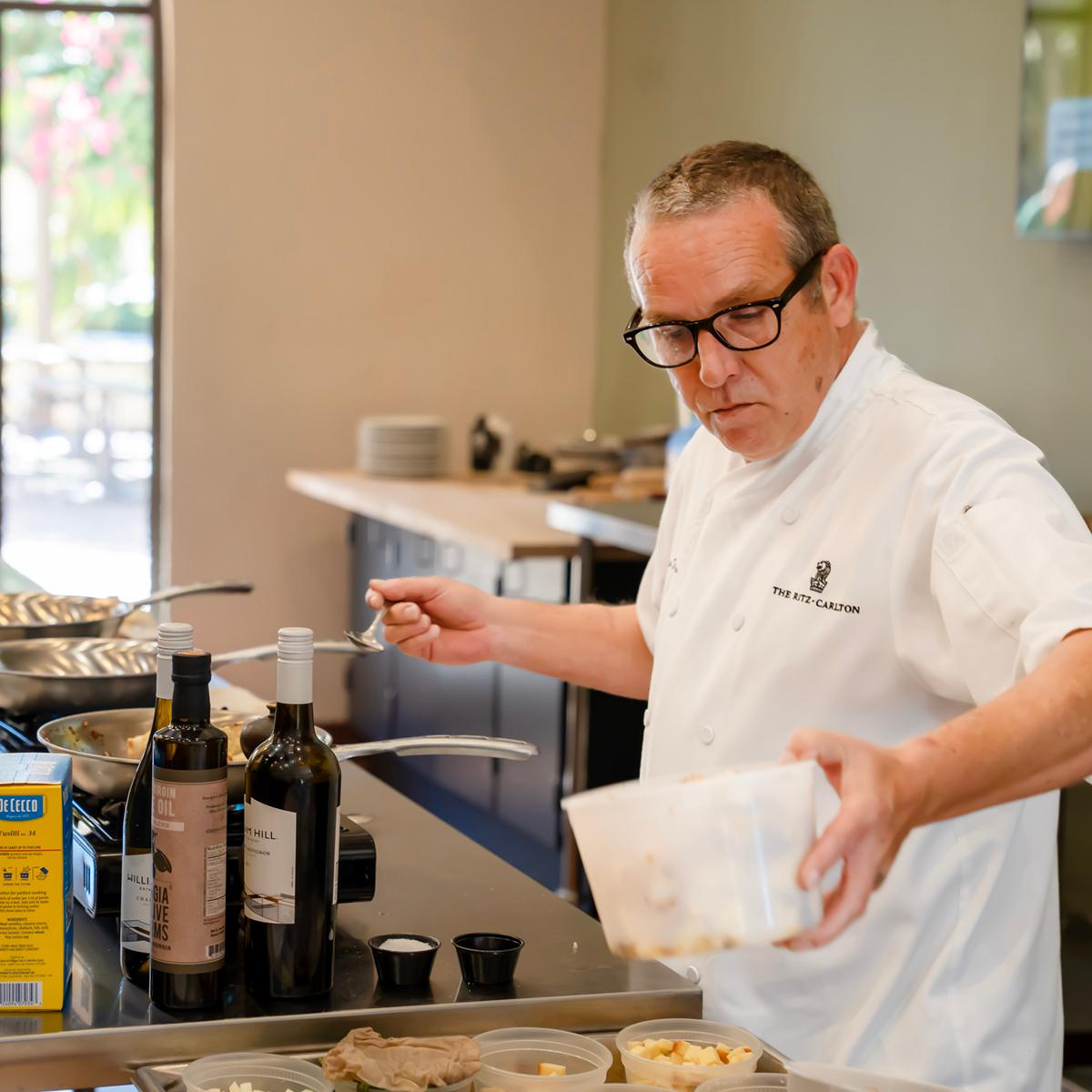 The Ritz Carlton pasta making