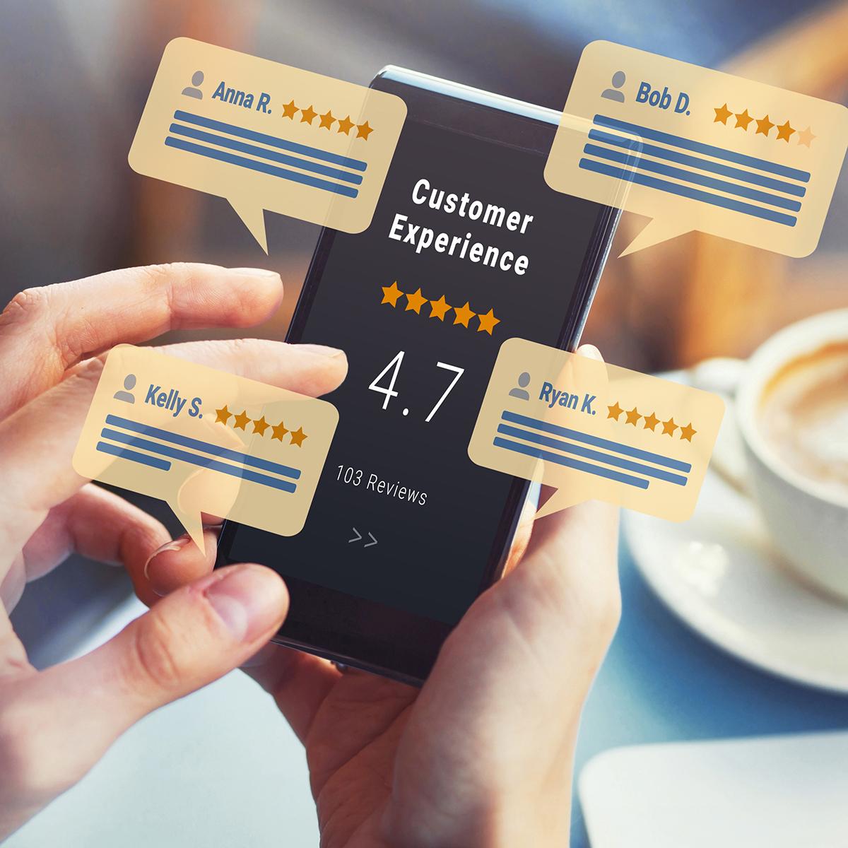 image of star ratings on a phone