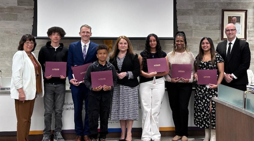 Beacons of Hope recipients with Vice-Chair Beatty, Chair Forster and Director Winn