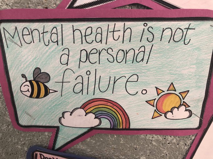 Speech bubble saying Mental Health is not a personal failure
