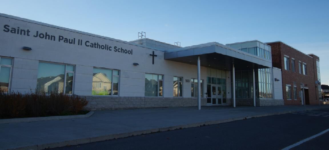 Outside of St. John Paul II Catholic School