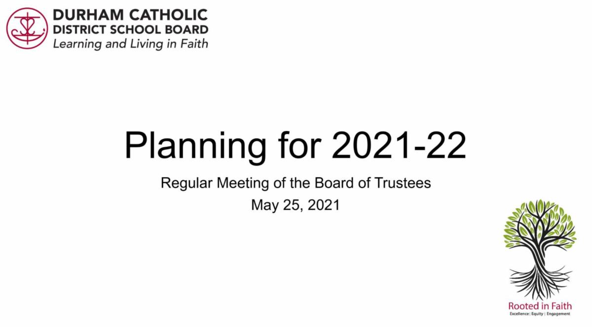 DCDSB Planning for 2021-22