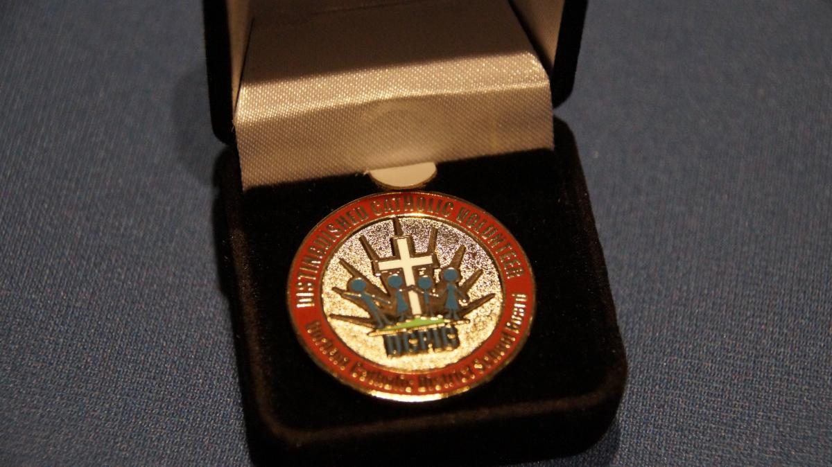 Durham Catholic Parent Involvement Committee's Distinguished Catholic Volunteer Pin