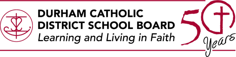 Durham Catholic District School Board 50th anniversary logo