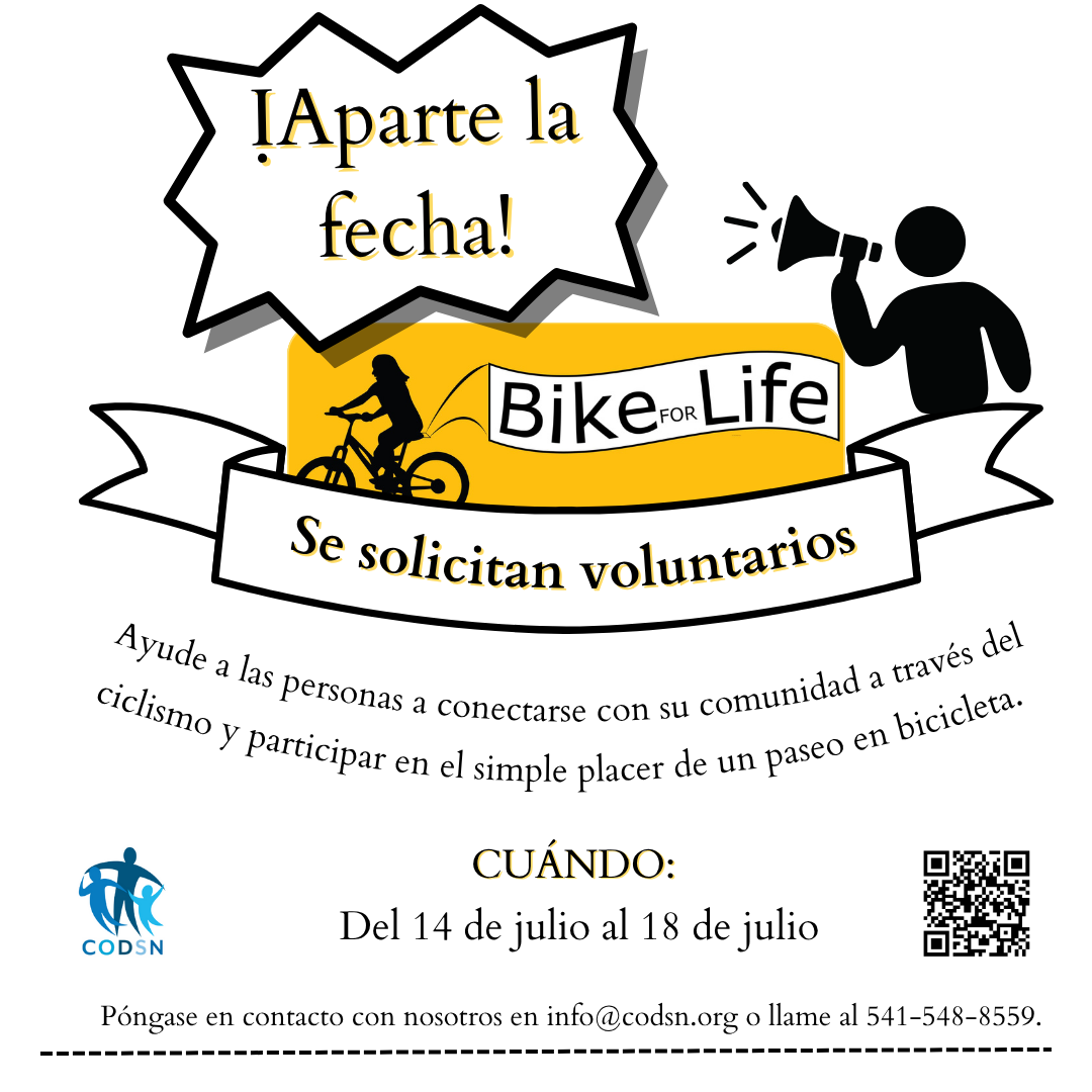 Se necesitan voluntarios para Bike for Life. Aparte la fecha. 