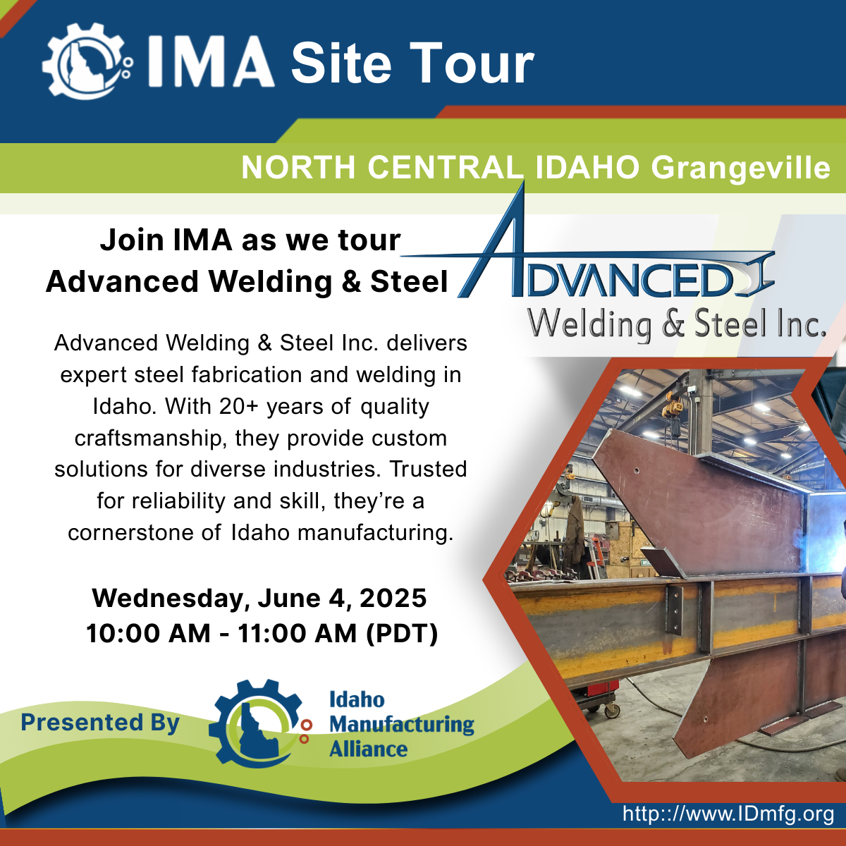 Advanced Weldding and Steel Site Tour IMA Idaho Manufacturing Alliance
