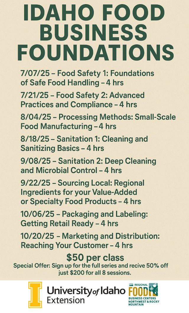 TechHelp Food Processsing Workshops - Idaho Manufacturing Alliance Partner 
