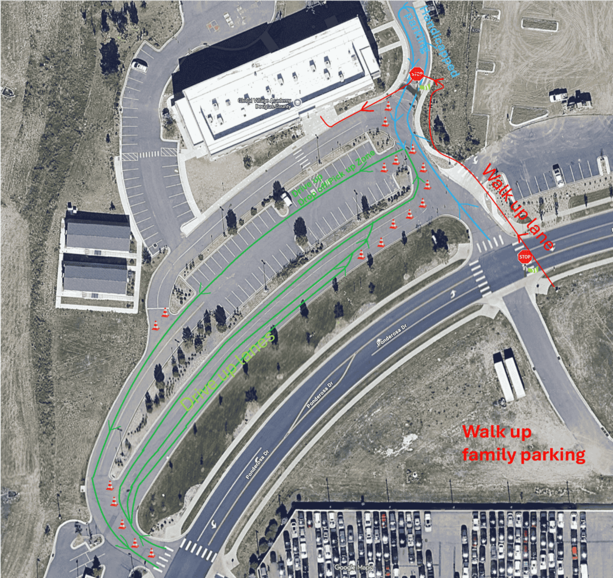 Map of GVA DC Temporary traffic instructions