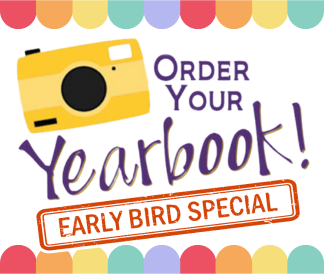 Order your yearbook early bird special with a camera and rainbow scalloped edges