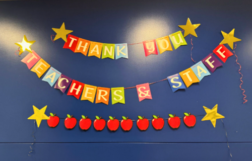 Thank you teachers and staff banner