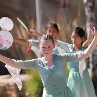 Close up of dancer at the Mid-Autumn festival