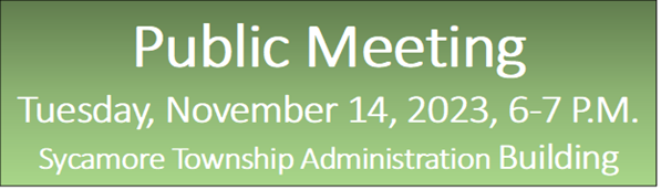 Public Meeting Tuesday November 14th 6 to 7pm