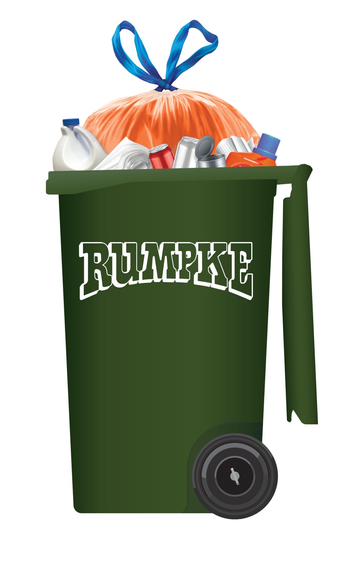 Hefty ReNew orange bag in Rumpke Recycling Container