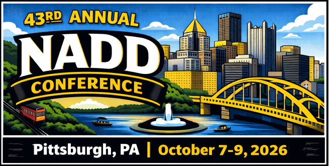 43rd Annual NADD Conference Banner. More details below