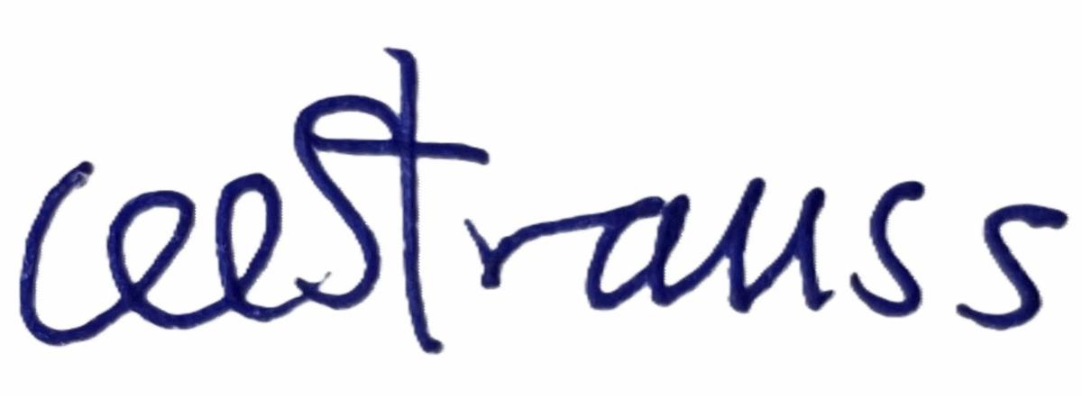 Cee Strauss' signature.