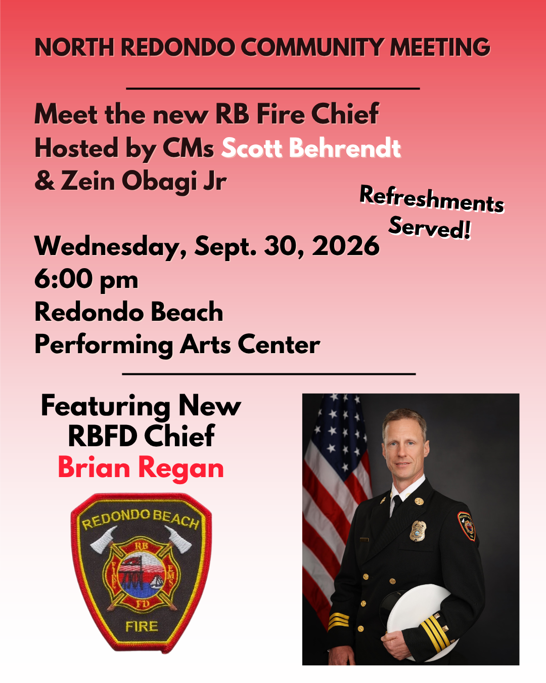 Pat Reegan Meet new RBFD Chief Regan on 9/30