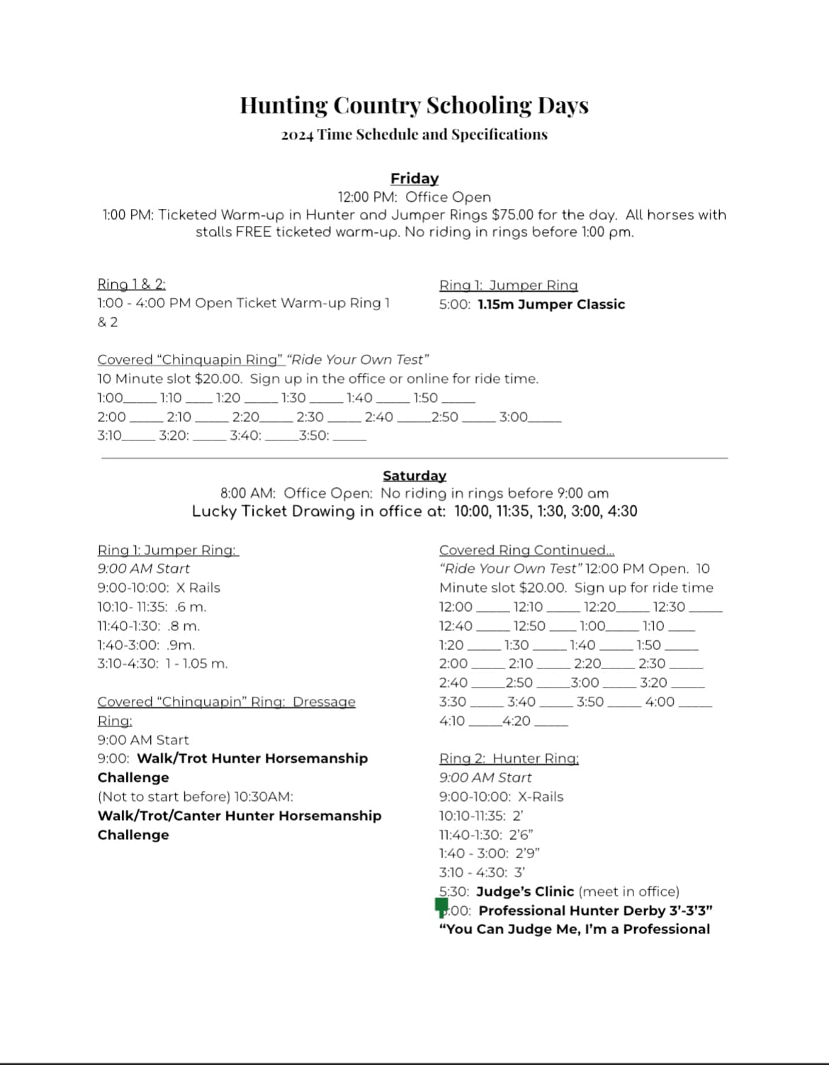 This weeks Foothills Horse Report
