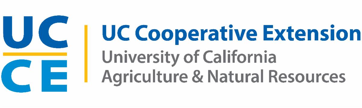 UC Cooperative Extension logo with the letters UCE in blue and yellow and the text UC Cooperative Extension University of California Agriculture & Natural Resources to the right.