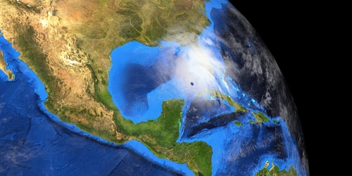 Hurricane Ida approaching the Gulf of Mexico. Extremely detailed and rea...