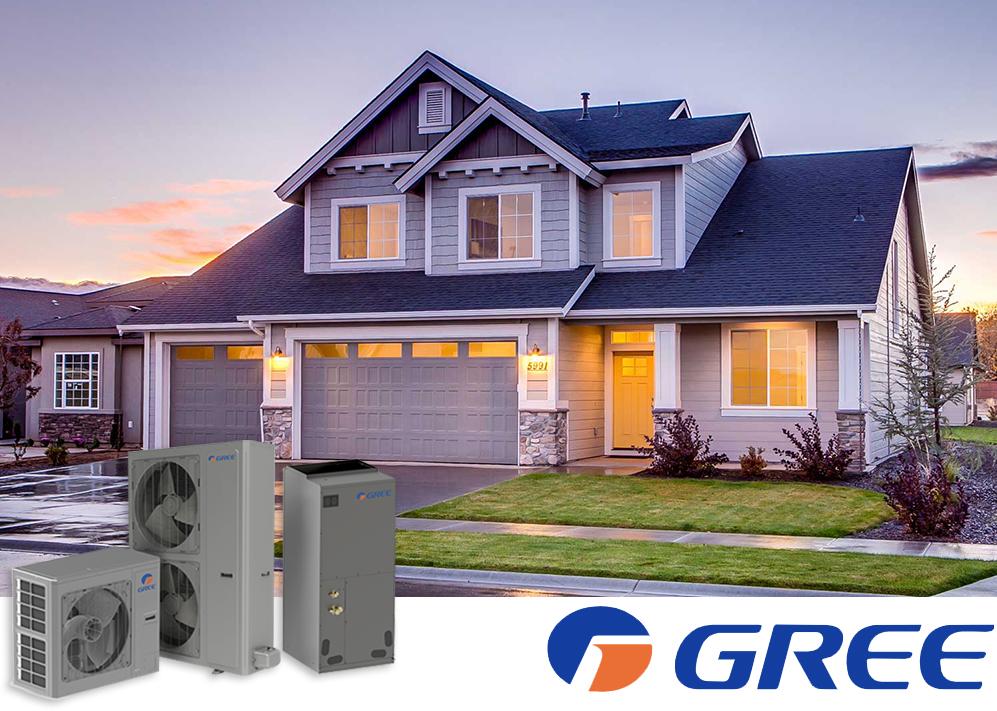 Photo of a home with Gree Flexx and Gree logo