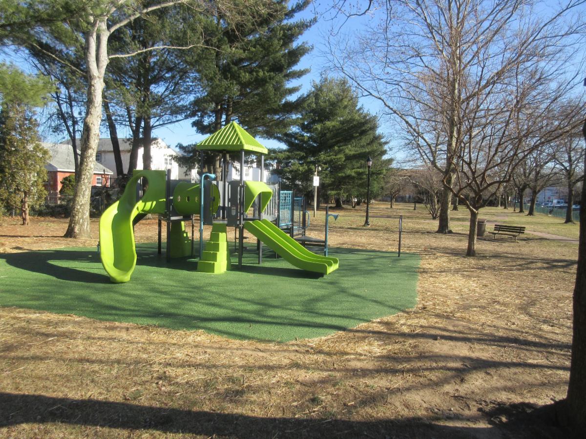 Photo of lime green playground park on connecticut ave in hamilton township