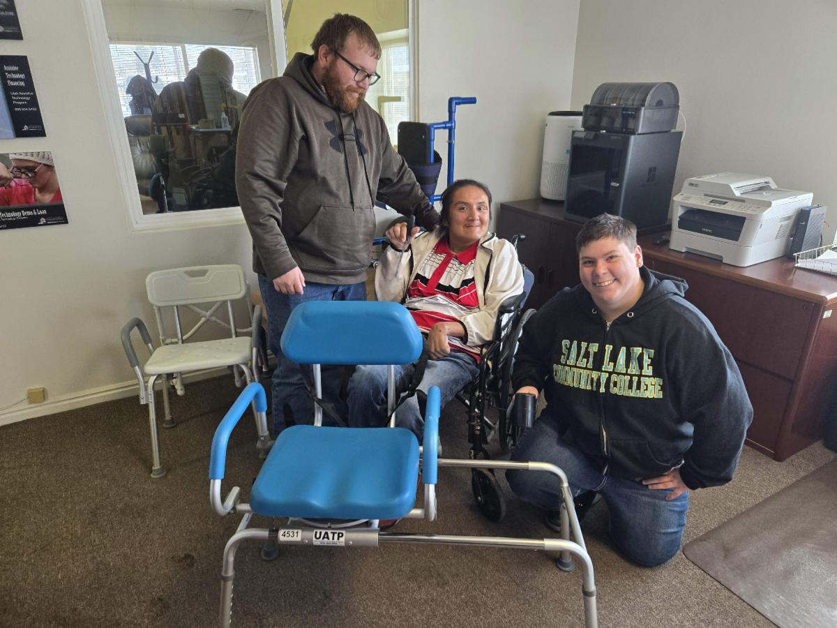 Fixed wheelchair with three transition group members.