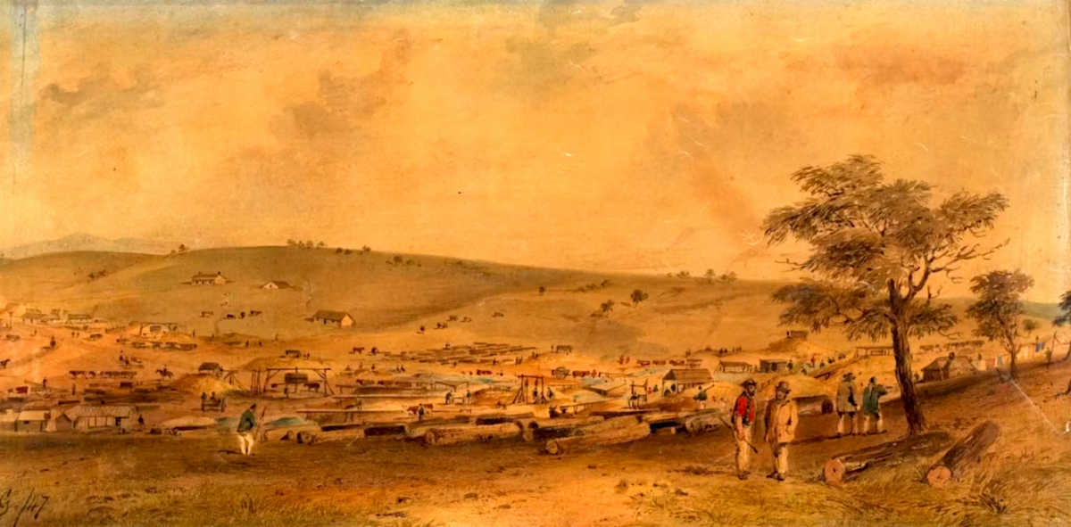 The Burra Burra Mine 1847 Samuel Thomas Gill  State Library of NSW