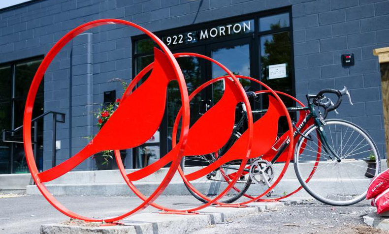 Bike rack at Cardinal Spirits distillery