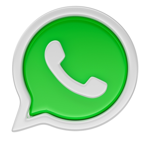 Whatsapp logo isolated on white background. 3D Illustration