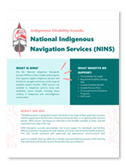 Indigenous Disability Canada - National Indigenous Navigation Services (NINS) poster