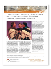 La culture et la langue, déterminants sociaux de la santé des Premières Nations, des Inuits et des Métis