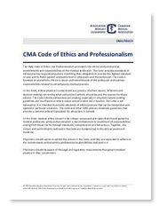 Canadian Medical Association - CMA Code of Ethics and Professionalism