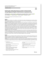 Canadian Journal of Public Health – Exploring the relationships between nutrition and brain health among Indigenous Peoples in North America: a systematic review