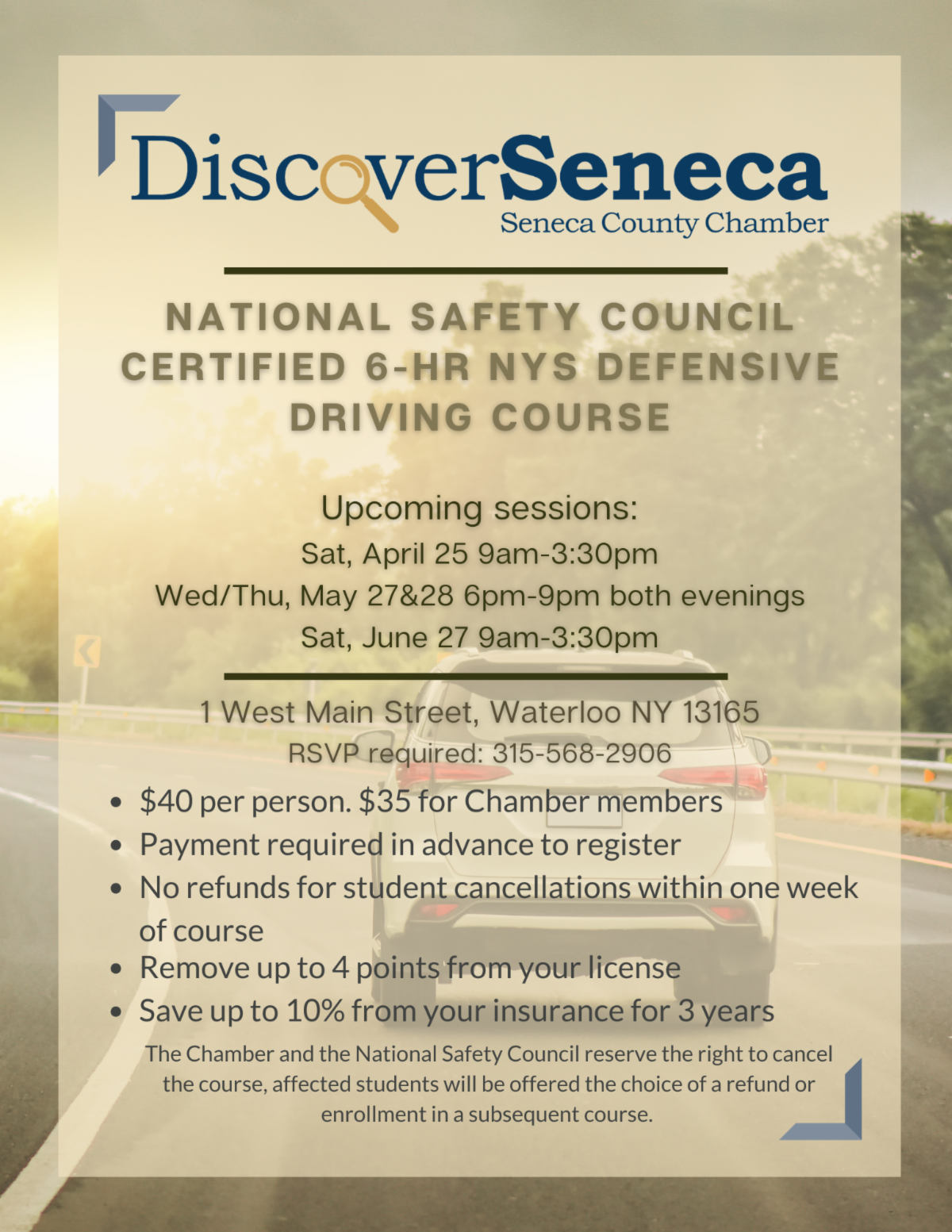 Upcoming Defensive Driving Courses
